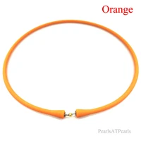 wholesale 16 inches orange rubber silicone cord band for custom necklace