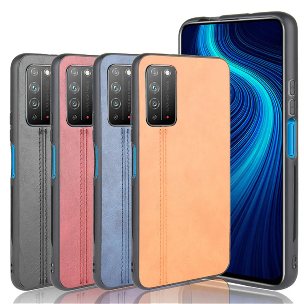 Чехол для Huawei Honor X10 роскошный чехол из телячьей кожи с линиями жесткая задняя