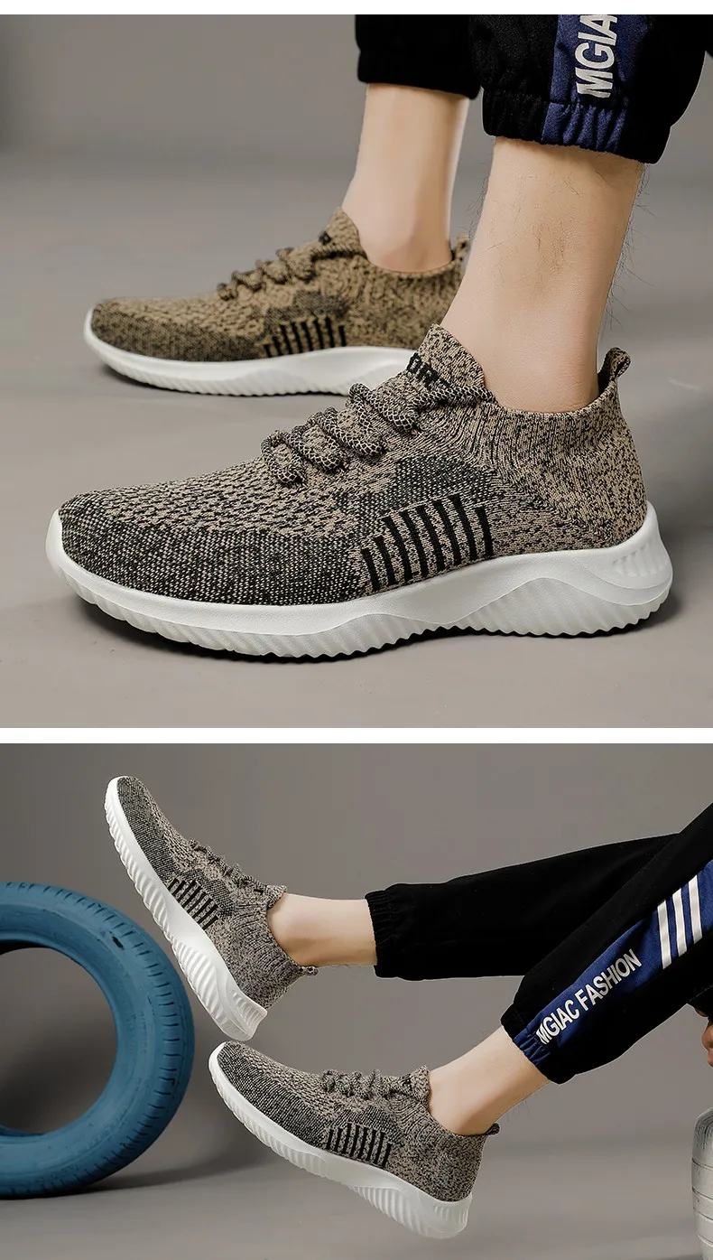 

2020 Ultralight Breathable Men's Shoes Lace-up Men's Casual Shoes Comfortable Non-slip Men's Sports Shoes Mesh Men's Shoes