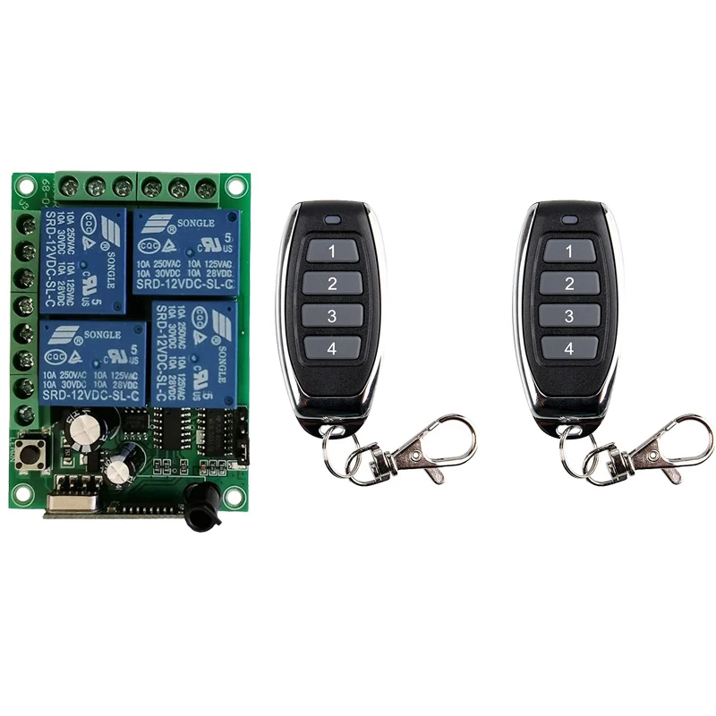 High Sensitivity For DC 12V 24V 4CH Channel Wireless Remote Control Controller Radio Switch 200m Transmitter Receiver | Обустройство