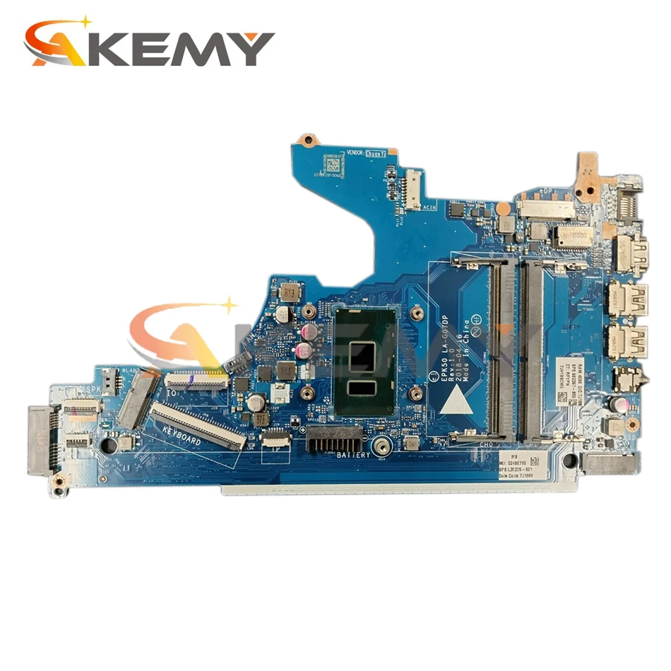 original for hp 15 da laptop motherboard with sr3tk intel core i3 7020u epk50 la g07dp ddr4 mb 100 tested fast ship free global shipping