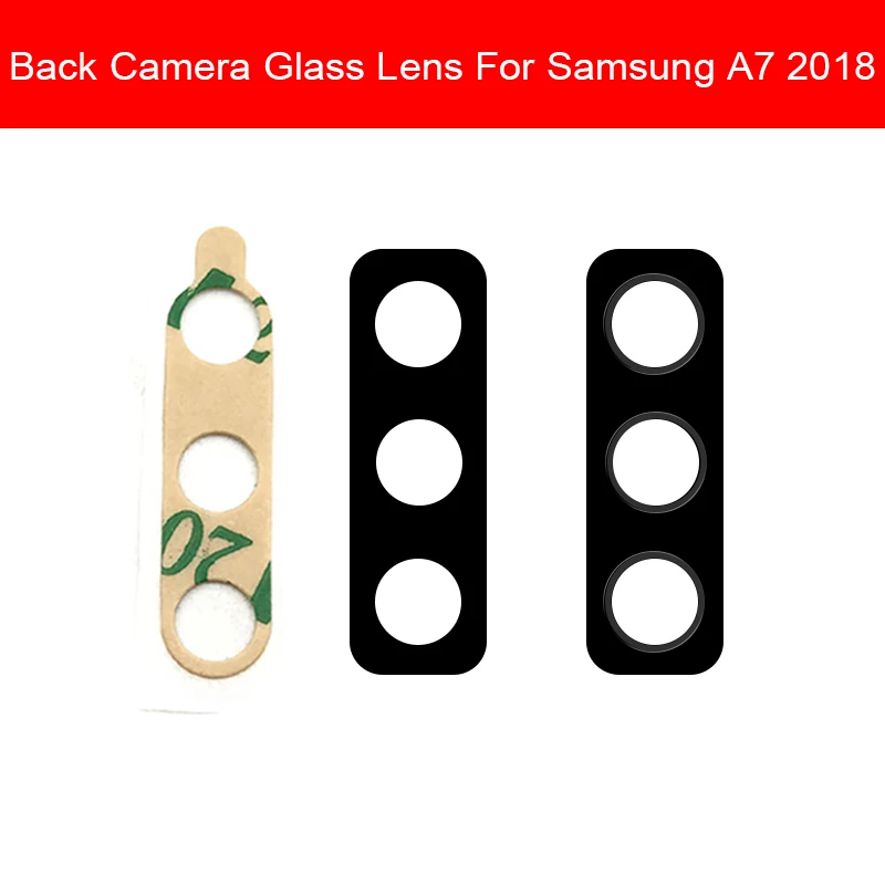 Задняя крышка объектива для задней камеры samsung A7 SM-A750F стеклянная крышка объектива камеры с пластыревый заменитель запчасти