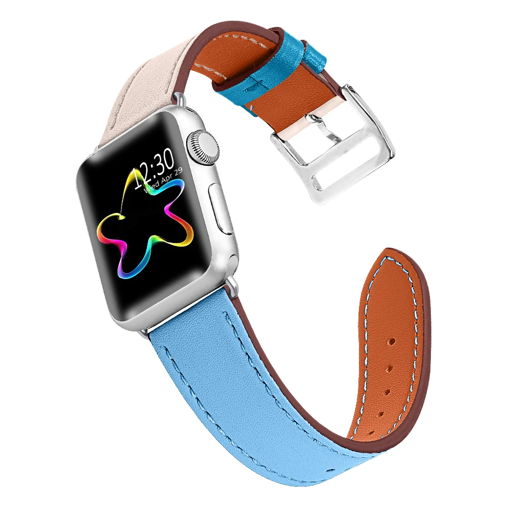 Joyozy Модный Цветной ремешок для умных часов apple watch 38 мм 40 мм 42 мм 44 мм кожаный ремешок для apple series 1/2/3/4/5
