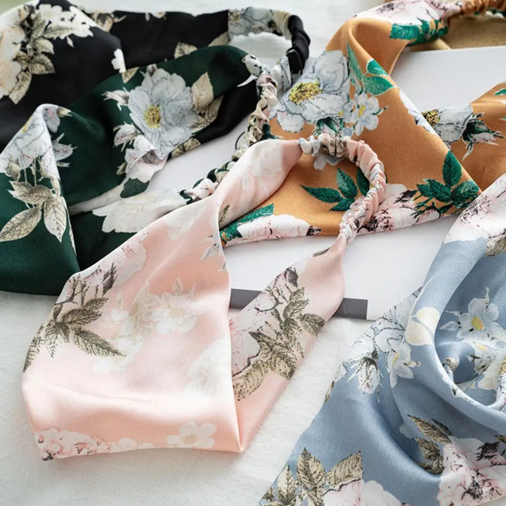 Треугольная Бандана с принтом резинка для волос в богемном стиле шелковая