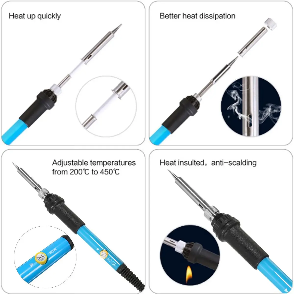 

110V/220V 60W Electric Soldering Iron Kit Adjustable Temperature Welding Tool