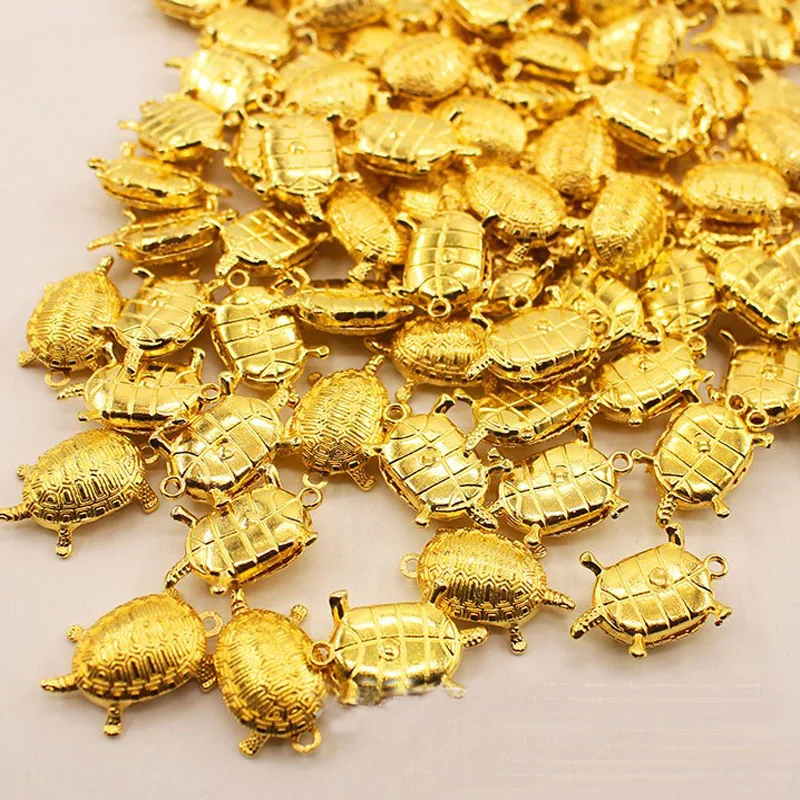 10 шт. Золотая черепаха богатство Лаки Фортуна Omamori украшения Lucky подарок для