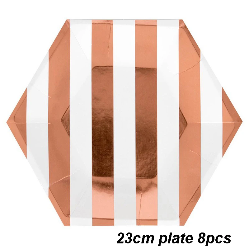 10 inch Plate Розовые, розовые, золотые вечерние одноразовые столовые приборы, бумажные тарелки, стаканчики, соломинки, салфетки, для детей, на день рождения, для малышей, вечерние, свадебные, декоративные принадлежности - Цвет: 10 inch Plate