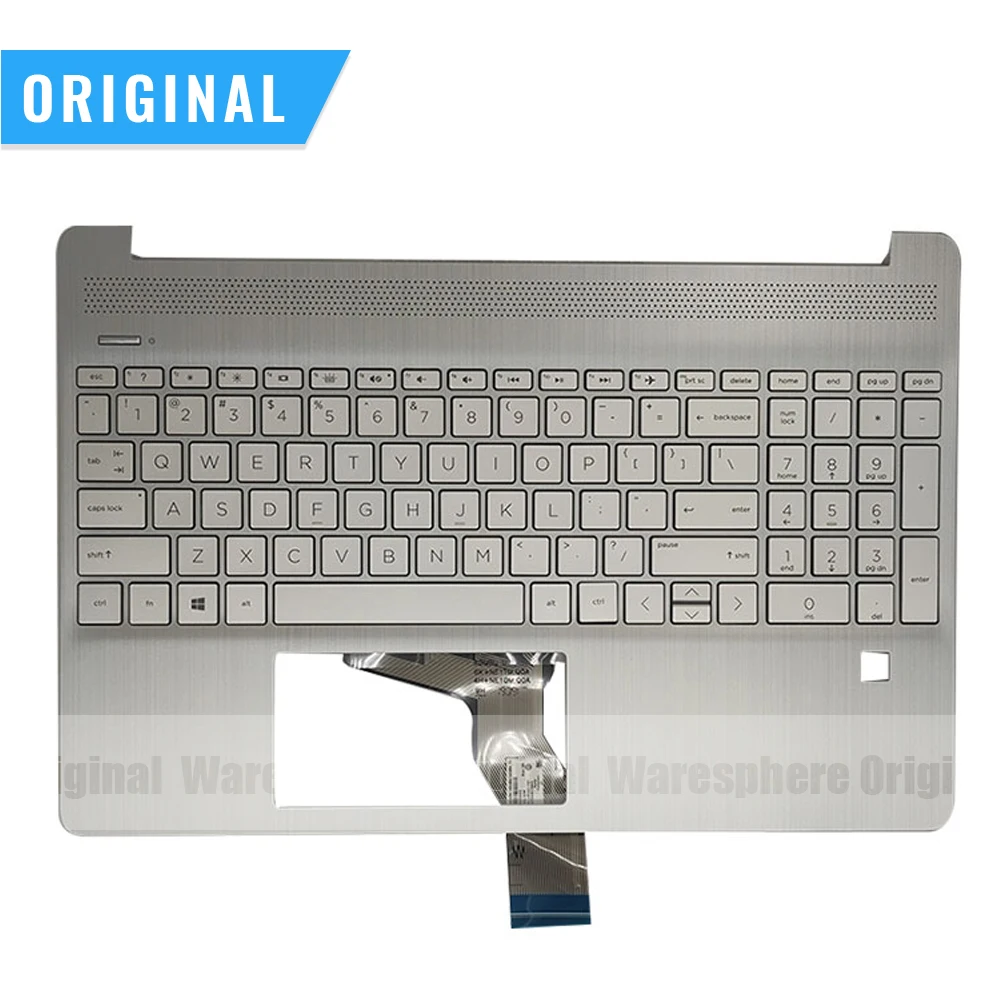 

New Original Palmrest for Hp 15-DY With Top Upper Case Backlit Non-backlit Keyboard Fingerprint Hole L63578-001 TPN-Q222 Sliver