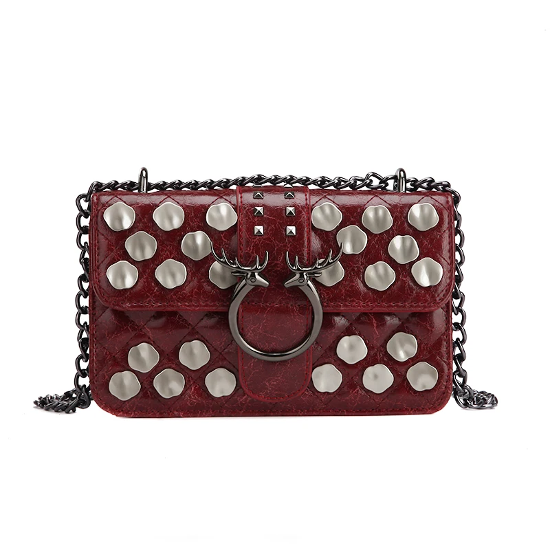 

Роскошные Сумки из искусственной кожи, женские сумки на плечо с заклепками, модные дизайнерские высококачественные женские сумки через пле...