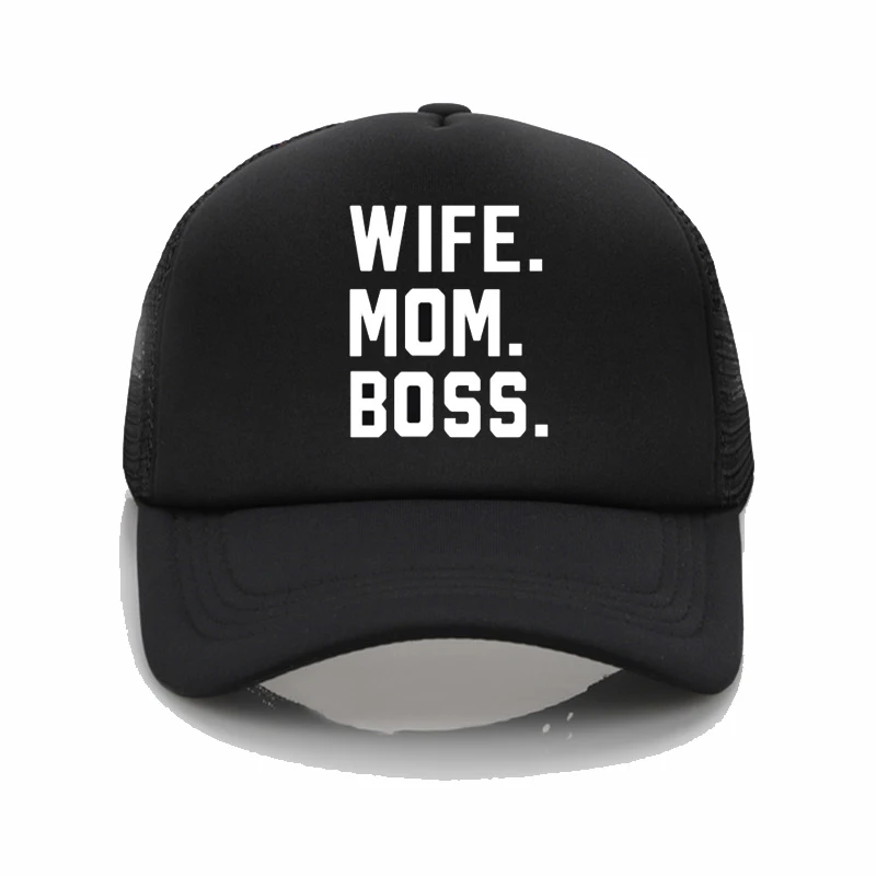 Fashion hats Wife Mom Boss Print Baseball Cap Sports Cap Sun Hat hip hop hat Unisex Adjustable Cap