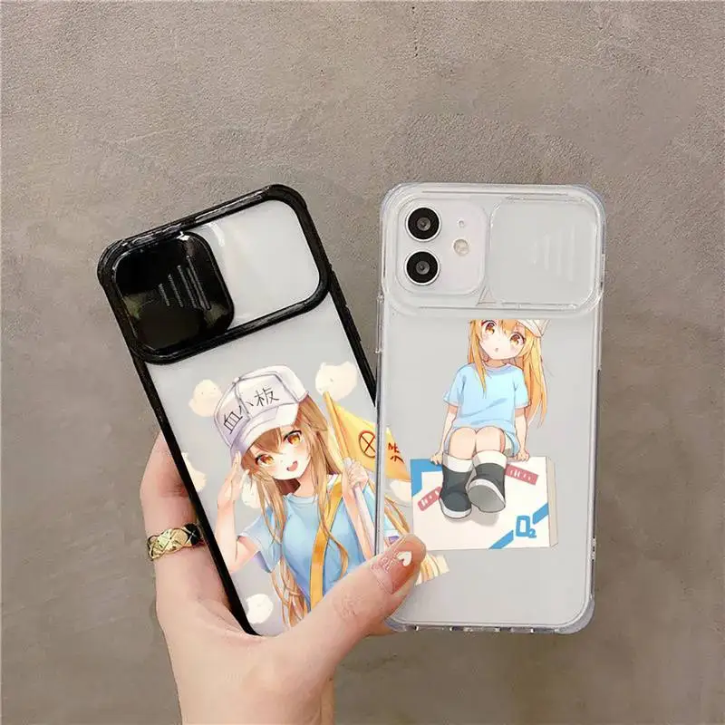 

cute cartoon Working cell Phone Case For iPhone 7 8 11 12 X XS XR MINI Pro Max Plus Slide Camera Lens Protection
