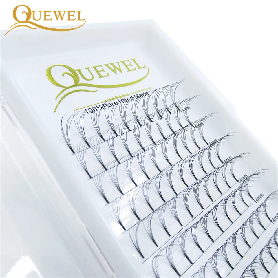 Quewel Premade Volume Fans Lashes 10-Box Set Russian Eyelash Extensions Short Stalk False Eyelashes Faux Mink Wholesale | Красота и