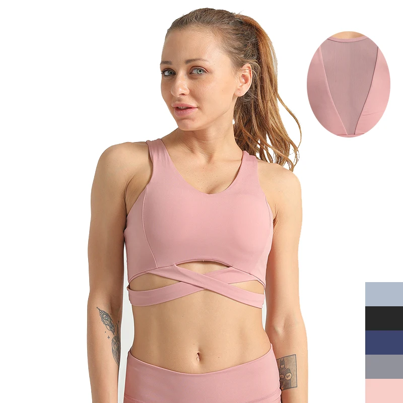 

Женский спортивный бюстгальтер с сетчатыми вставками, расширенный пояс, топы, противоударное нижнее белье для вечерние, бега, фитнеса, женс...
