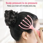 Расческа с шариками для массажа волос, расслабляющий спа-массажер для головы и шеи, 5 палец, 2 цвета