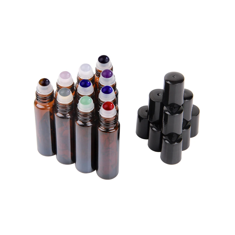 10 шт. портативный ролик из янтарного стекла роллер бутылочки для эфирного масла