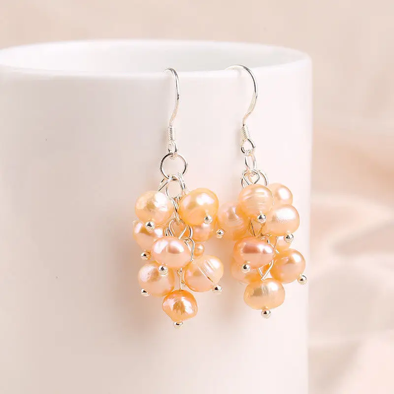 Серьги-подвески из натурального пресноводного жемчуга | Украшения и аксессуары