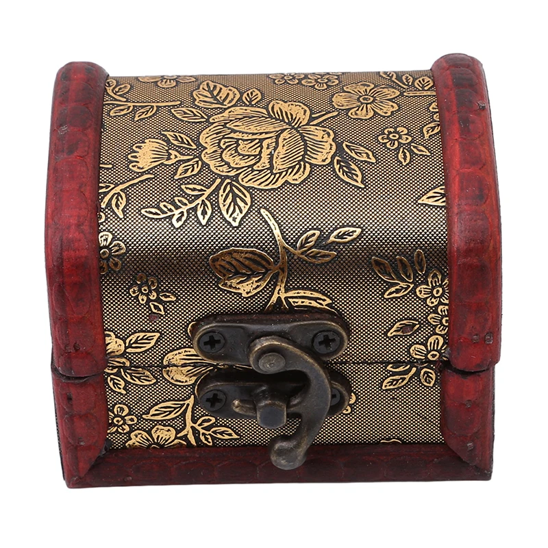 Старинный ящик для хранения натурального дерева с замком открытка органайзер