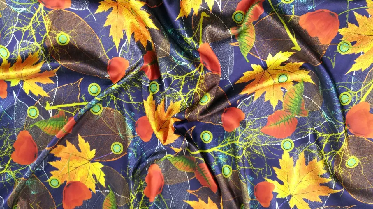 Telas кленовые листья печатает платье в китайском стиле Cheongsam 2020 шелк качество