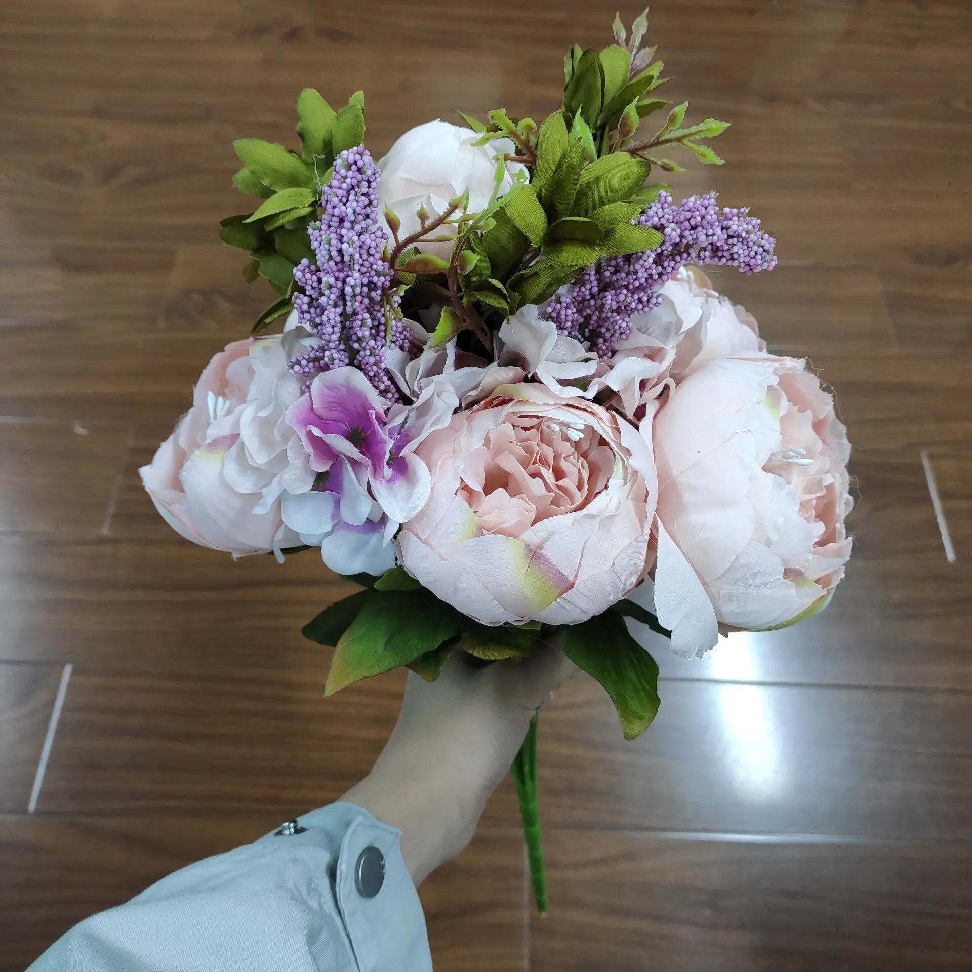 light pink YO CHO Свадебный букет невесты искусственный шёлковый пион Букет DIY вечерние украшения для дома украшения стола - Цвет: light pink