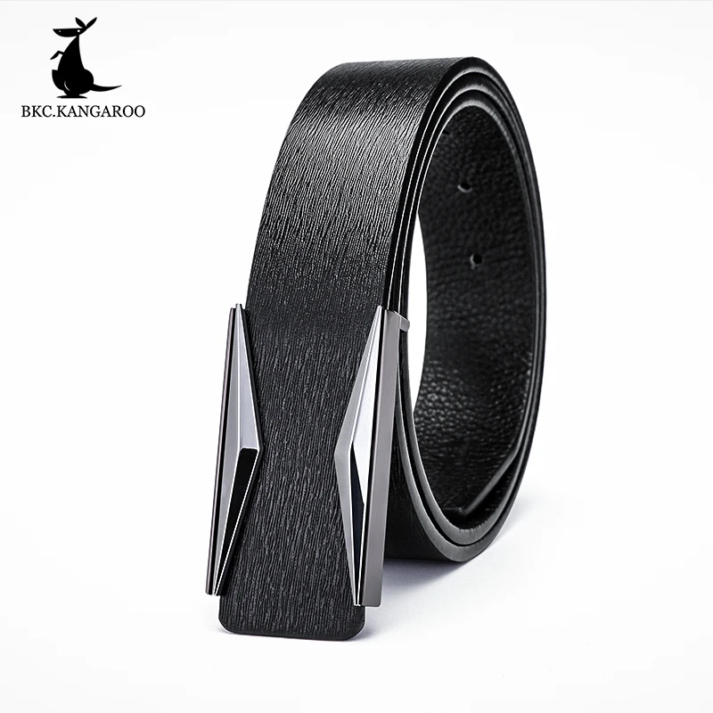 Мужской ремень-кенгуру из натуральной кожи с гладкой пряжкой | Аксессуары для