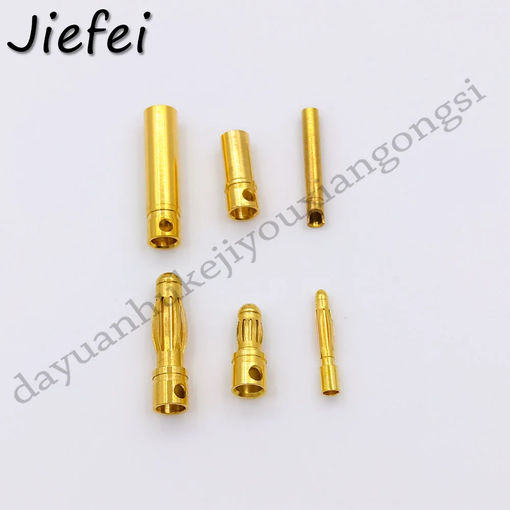 100pcs brass 2mm 3.5mm 4mm Male Female Bullet Banana Plug Gold Plated Banana Plugs Connector Kits for RC Battery Parts Head