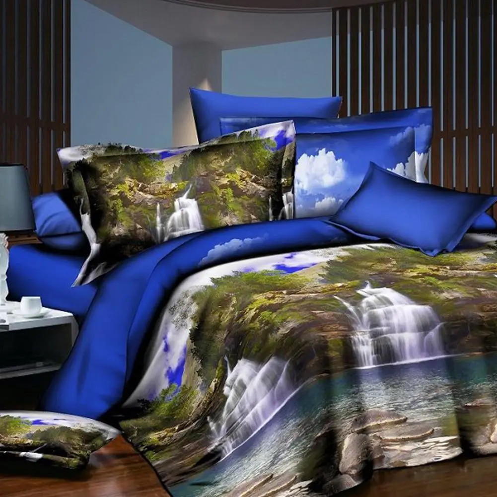 

52 3D Bed Quilt Duvet Cover Set 2/3pc Bedding Set duvet Cover+pillowcase Queen High quality luxury soft comefortable