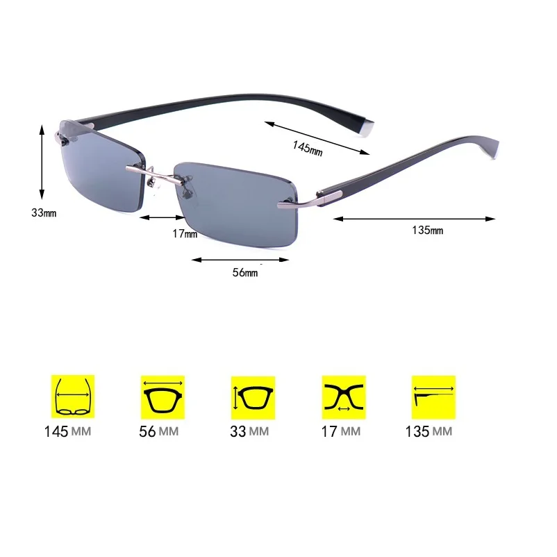 Rimless Men Polarized Sunglasses Ready Myopia 0 -100 -150 200 -250 300 350 Driving Sun Glasses Case Free TAC Polaroid Eyewear images - 6