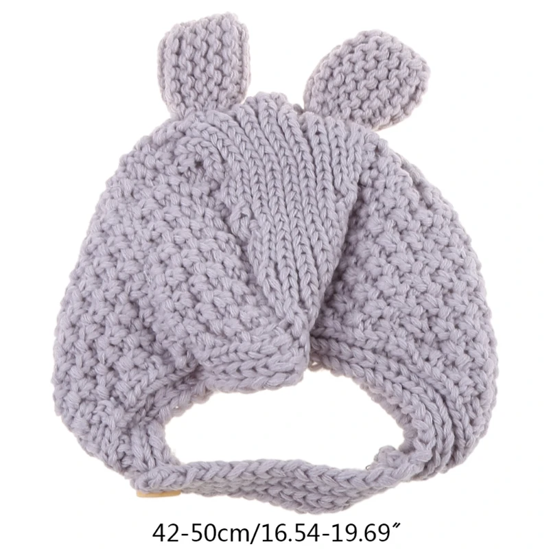 

Winter Warm Baby Beanie Cap Ear Protection Knitted Solid Color Hat for Kids Children Girls Boys