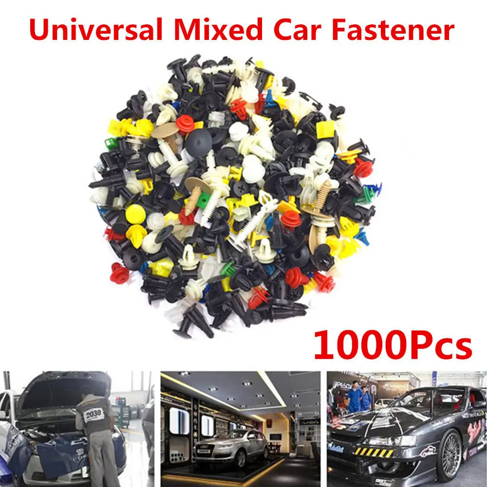 

1000Pcs/set Universal Mixed Auto Fastener Car Bumper Clip Retainer clip for Car Fastener Rivet Door Panel Liner Car Accessories
