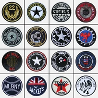 round cartoon patterned patch star letter embroidery patch badges on backpack embroidered applications iron on patches stickers