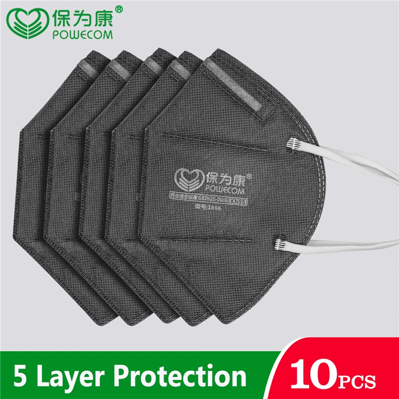 Маска KN95 POWECOM kn95mask с активированным углем безопасные и дышащие маски для лица