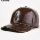 Бейсболка FUZAIBAZI Мужская, модная кепка из воловьей кожи, регулируемый размер, Осень-зима