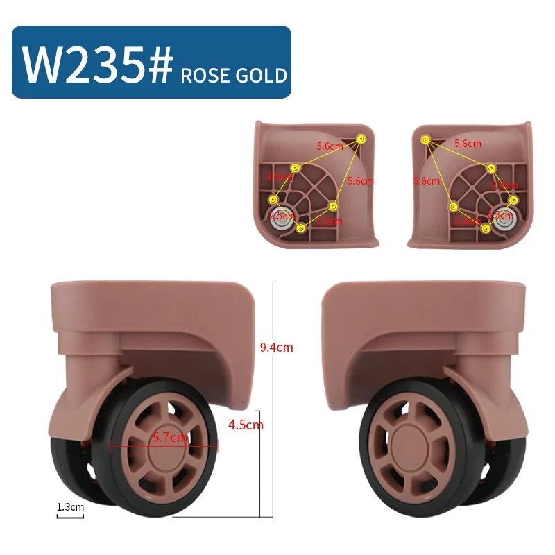 Luggage Wheels Replacement Wheel  Suitcase  Colored Wheels  Repair 360 Degree Wheel Pull Rod Box Makeup Trolly Suitcase Wheels