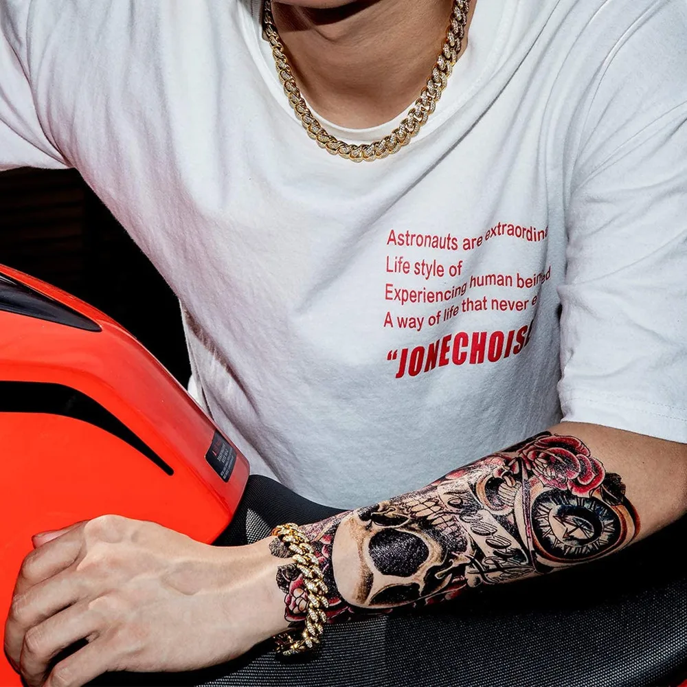 Ожерелье Стразы в стиле хип-хоп Мужская цепочка из кубинской цепи Серебряный