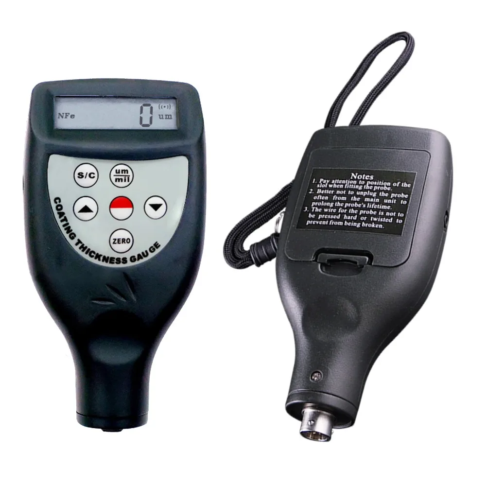 

Digital Paint Coating Thickness Meter Gauge 0-1250um/0-50mil Range with Ferrous F & Non Ferrous NF Seperate Probes