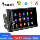 Автомобильный мультимедийный MP5-плеер Podofo на Android, 2 Din, FM-приемник, радио, 7 дюймов, GPS, Wi-Fi, аудио, стерео, для VW Nissian Toyota, магнитофон