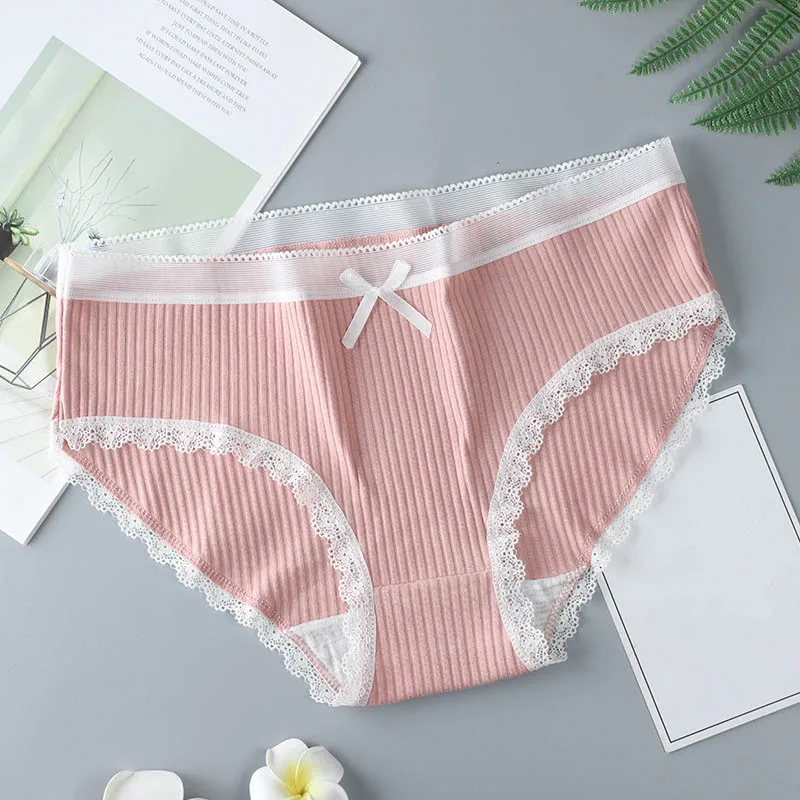 Женские сексуальные кружевные трусики всесезонные хлопковые дышащие мягкие