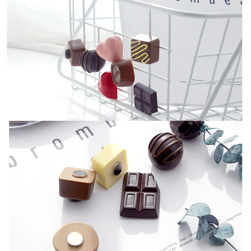 Милая имитация шоколада магнитная наклейка на холодильник аксессуары для