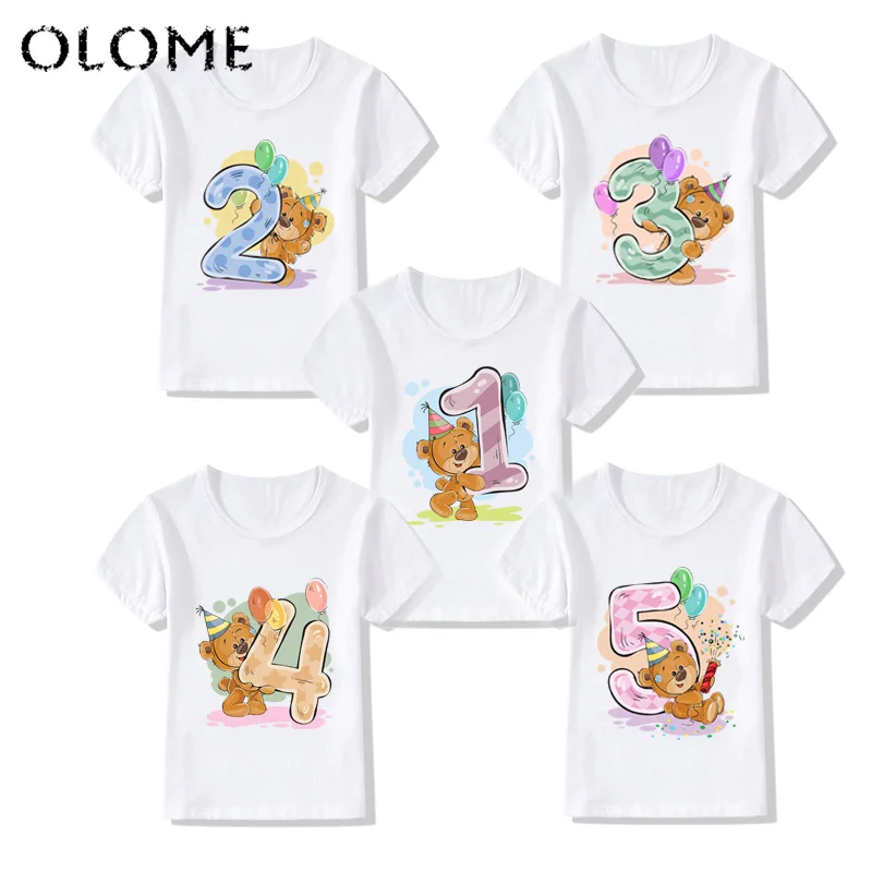 Малыша с днем рождения милый Принт номер 1 ~ 9th футболки для маленьких мальчиков и