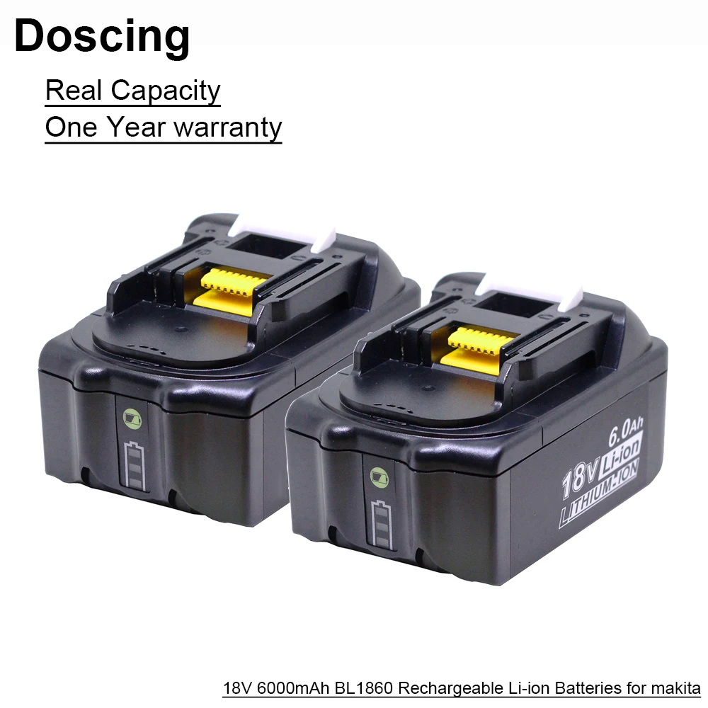 Сменные батареи Doscing BL1860 18 в 6000 мА · ч светодиодный индикатор для аккумулятора Makita
