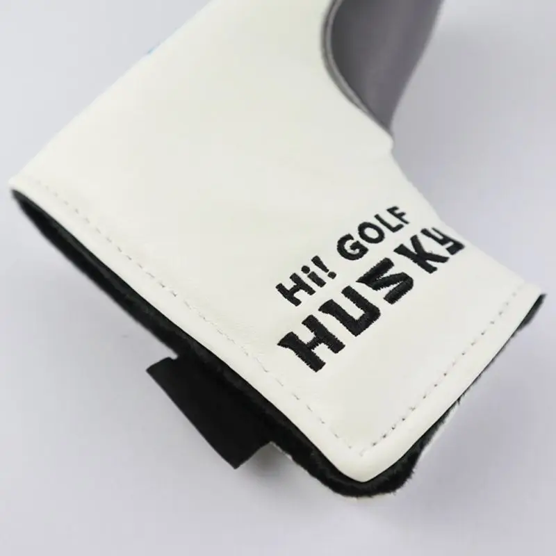 

Golf Club Head Cover, Husky Pattern Portable Protector Protective Case For Golfers Super Plush PU Fluffy Lining Putter Headcover