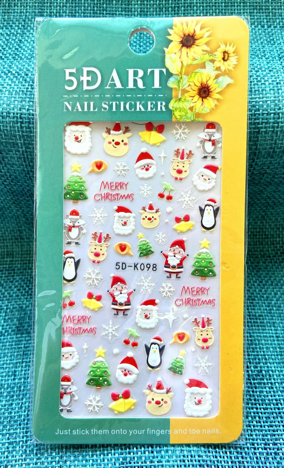 

5D Nail Stickers Reindeer in the Snow Engraved Gel Decal Heart Cartoon Charm Spring Design Slider Manicure Art Foils 5DK098-125