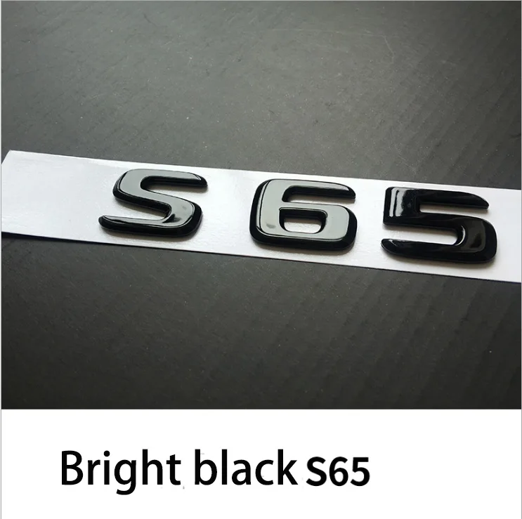 S65 Новая яркая черная эмблема с буквенным номером, модель багажника для Mercedes Benz AMG A45 C43 C63 C63S E43 E63S S63 S65 GLA43 - Название цвета: S65