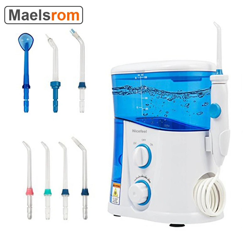 

Nicefeel Water Oral Irrigator Flosser Dental Teeth Cleaner Pick Spa Tooth Care Clean With 7 Nozzles Tips UV Disinfection