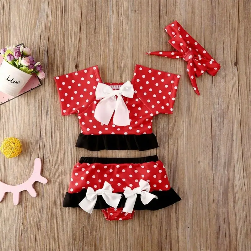 Лидер продаж для маленьких детей девочек с бантом купальник летние пляжные