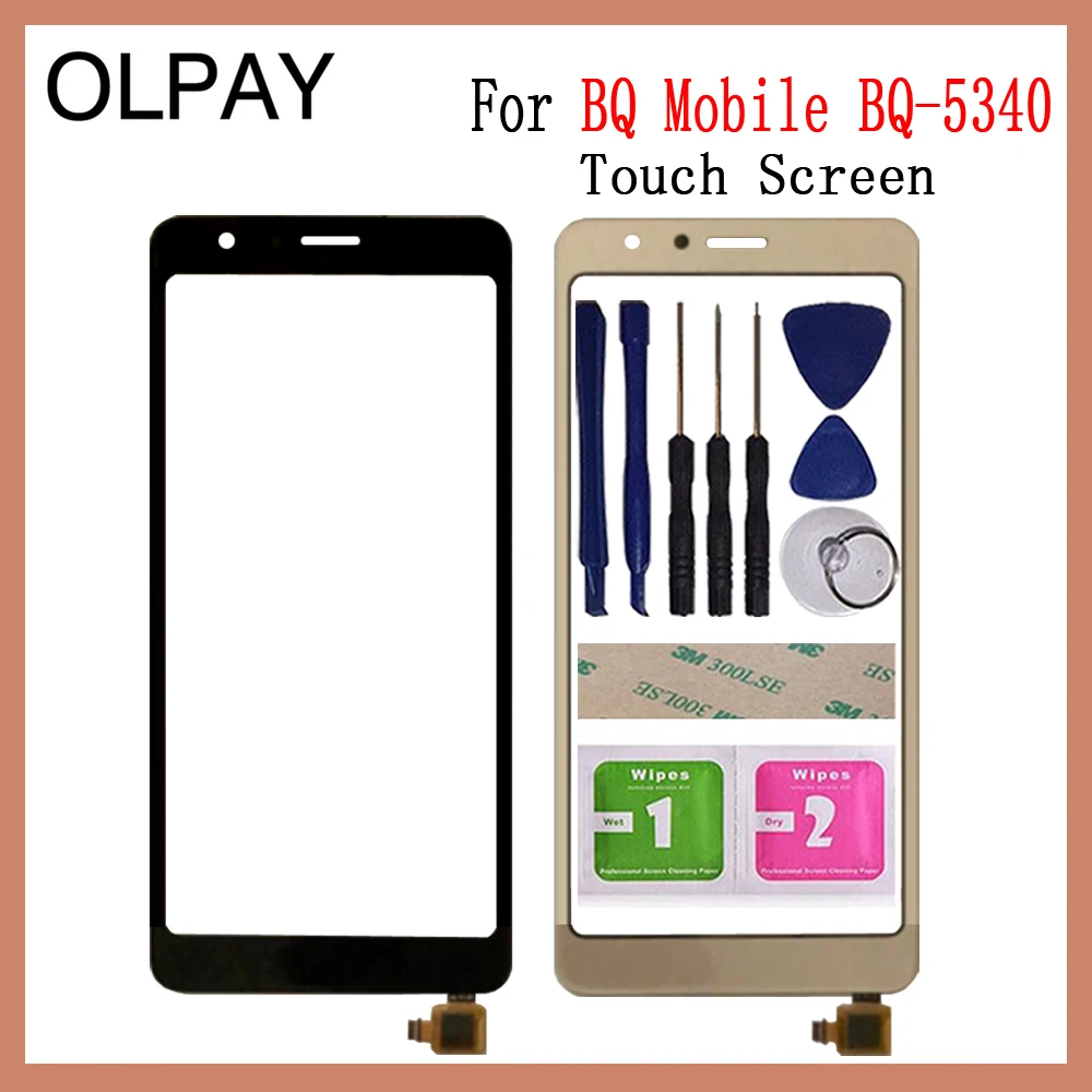 OLPAY 5.34 inch Touch Screen For BQ Mobile BQ-5340 BQ 5340 Touch Screen Digitizer Panel Front Glass Lens Sensor Repair And Tools