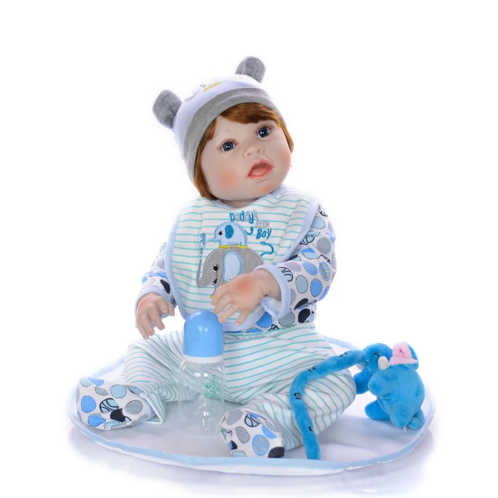 Кукла для новорожденных 22 дюйма полностью силиконовая Реалистичная детей |
