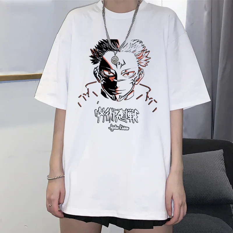 

Harajuku Japanese Anime Kaisen Yuji Itadori Print T-shirts Unisex Goth Casual Fashion Streetwear Oversized Short Sleeve Tees