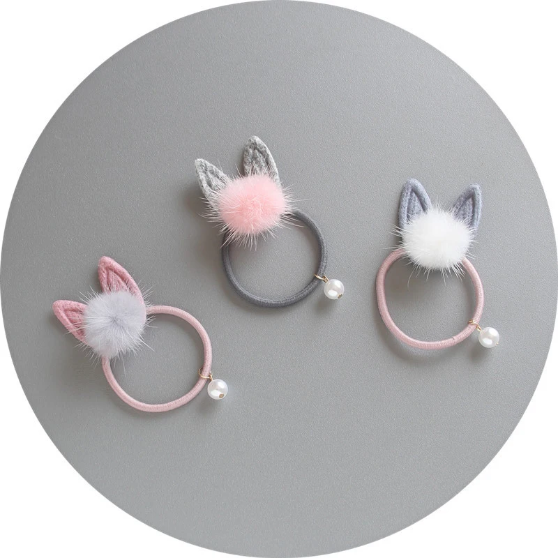 Горячая продажа жемчужные эластичные резиновые Длинные кроличьи уши животные