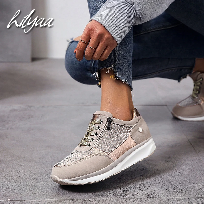 2020 New Hot Fashion Women Sneakers Female Casual Shoes Suede Zipper Rivet Outdoor Sport Spring | Обувь